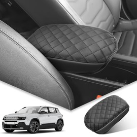 BIBIBO Armrest Cover Compatible with Jeep Avenger 2023 2024, Armrest Cover, Centre Console Armrest Protection, Centre Armrest Cover, Armrest Protection (Black (Thick Version))