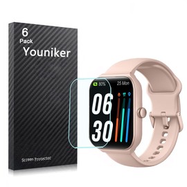 Youniker 6 Pack Compatible with TOOBUR IDW16 1.95” Smart Watch Screen Protector Film for Faweio IDW16 1.95 Inch Smartwatch Screen Protectors Foils Screen Cover Crystal Clear HD Anti-Scratch