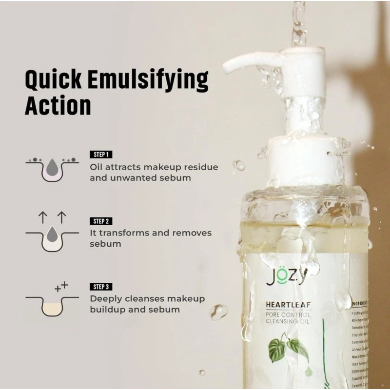 Jozy Pore Cleansing Oil - Lightweight Makeup & Blackhead Remover