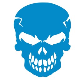 UR Impressions OBlu Scourge Skull Head Decal Vinyl Sticker Graphics for Cars Trucks SUV Vans Walls Windows Laptop|Olympic Blue|5.5 X 4.2 inch|URI008-OB