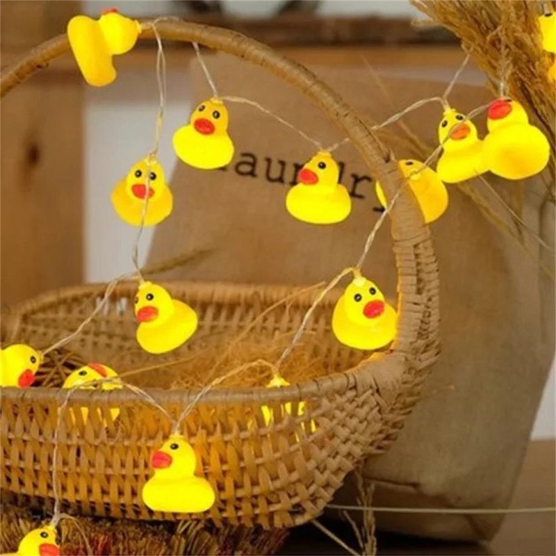 LED String Light Cute Mini Yellow Duck Animal Light String