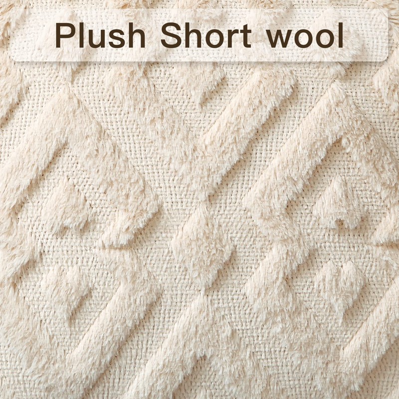OTOSTAR Cushion Covers 30x50cm Nordic Set of 2 Short Wool