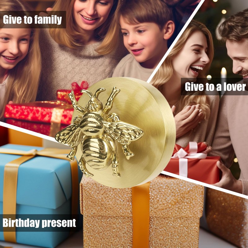 CAIRIAC Wall Mounted Metal Coat Hooks Brass Bee Coat Rack