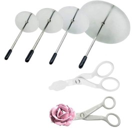 Sindh, Kit de elevación de uñas y pasteles de flores para tartas, herramientas de decoración de acero inoxidable para decoración de flores de glaseado, 2 levantadores de flores y 4 uñas de flores