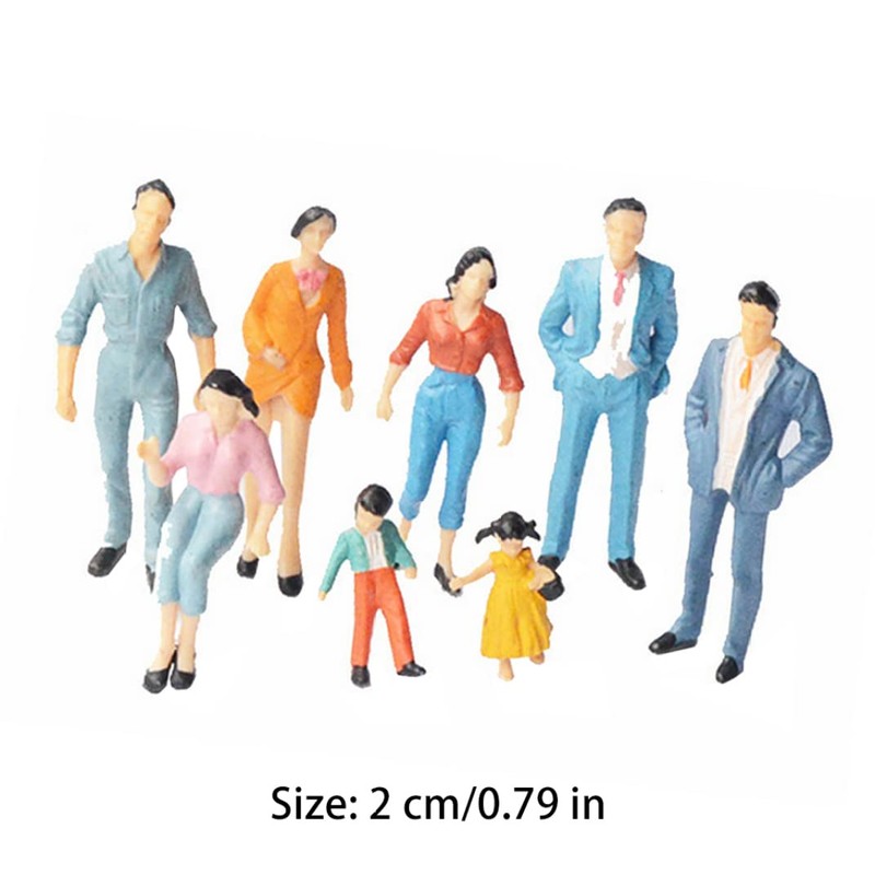 Mini People Figures 1:87 Painted Standing Pose HO Scale for