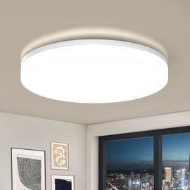Airand Ceiling Light Bathroom 18 W Ceiling Lamp Bathroom Round Diameter 24 cm x 4.8 cm Ceiling Lamp Bathroom 4000 K Neutral White Ceiling Lights for the Bathroom 1650LM IP44 Waterproof Bathroom Lamp