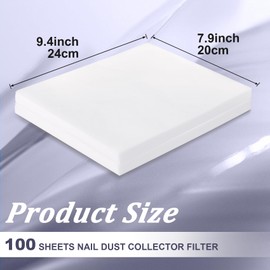 STSTR 100 Sheets Nail Dust Collector Filter Paper, White Disposable Nail Vacuum Dust Collector Pads for Nail Salon, Replacement Filters for Most Nail Dust Collectors Machine for Nail Tech, Spa
