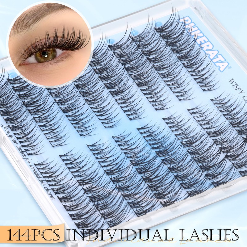 PHKERATA Wispy Lash Clusters Natural Eyelash Clusters 7-15 mm C
