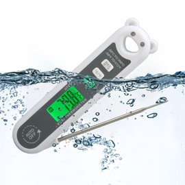 -50℃ to 300℃ Digital Meat Thermometer Waterproof LCD Folding Food Temperature Gauge for Cooking and Grilling with Quick Response Time and Multiple Angle Measurement