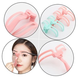 FRCOLOR Portable Folding Eyebrow Stencil Template for Precise Eyebrow Shaping Reusable Makeup Tool for Professionals and Beginners Pink