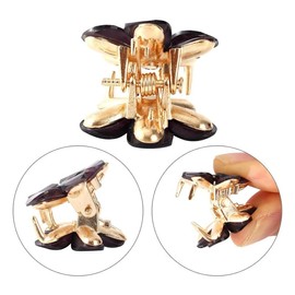 CHIROGRAPHY 12Pcs Premium Small Hair Clips,Mini Pearl Rhinestone Claw Clips with Flower Design Artificial Bangs Clips Decorative Hair Accessories for Women|Multicolor