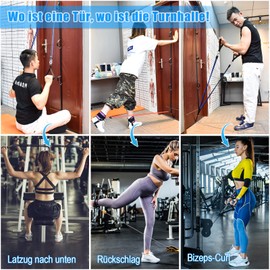 Brebebe Door Anchor Strap for Resistance Bands Exercises, Multi-Point Anchor Gym Attachment for Home Fitness, Portable Door Band Resistance Workout Equipment, Punch-Free, Nail Free