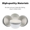100 Pcs Silver Cupcake Liners, Standard Wrappers Muffin Foil Baking