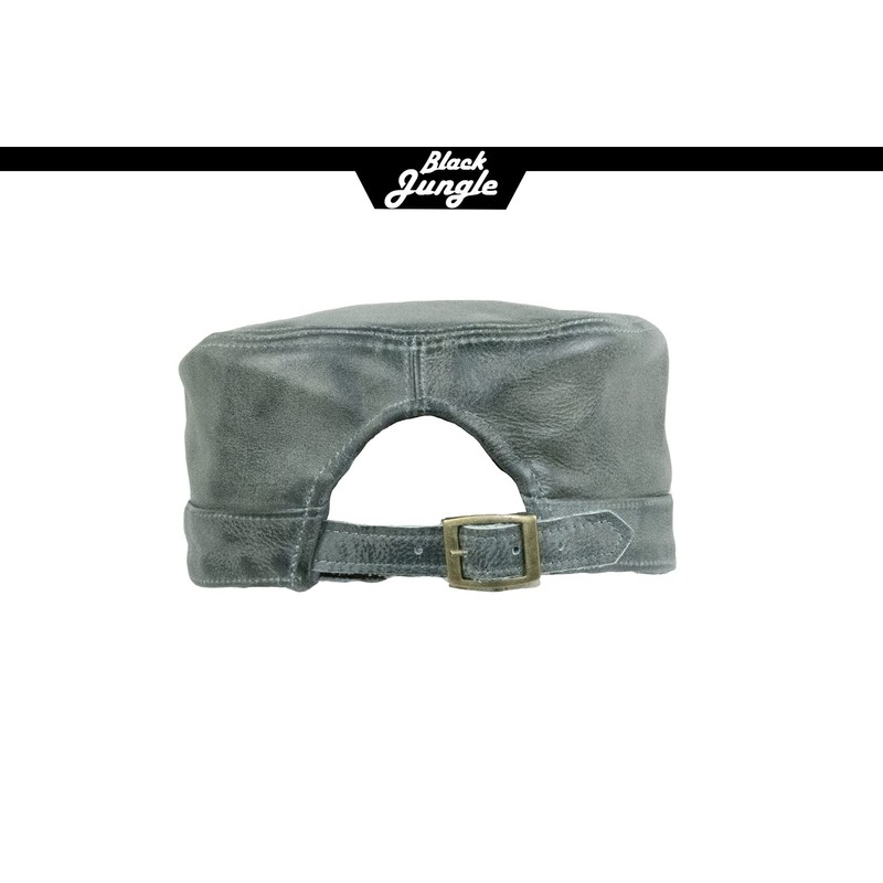 Black Jungle Castro Army Leather Cap Military Cap Biker Cap