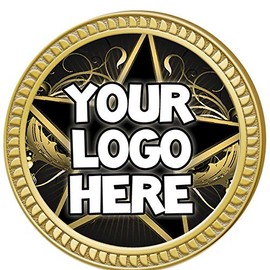 Custom Logo Pins, 1.25" Round Upload Your Own Logo Pin, 50 Pack