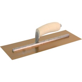 MARSHALLTOWN PermaShape Finishing Trowel, 14 x 5 Inch Flat Golden Stainless Steel Concrete Tool, Made in the USA, 145GSFP
