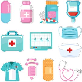 Cute Nurse Stationary Memo Pads for Hospital School Nurse Office Supplies, Nurse's Day Medical Theme Mini Funny Sticky Notes Self Stick Cute Memo Pads for Nurse Gifts Hospital School Supplies,12 * 20