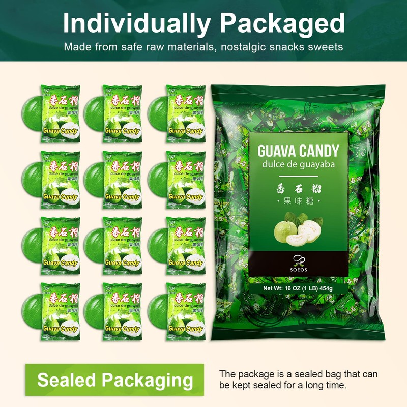 Soeos Guava Candy, Classic Series Chinese Guava Hard Candy, Holiday