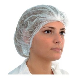 ALYGER O AMBIDERM Cofia Plisada Blanca Desechable Bolsa C/100 Pzs