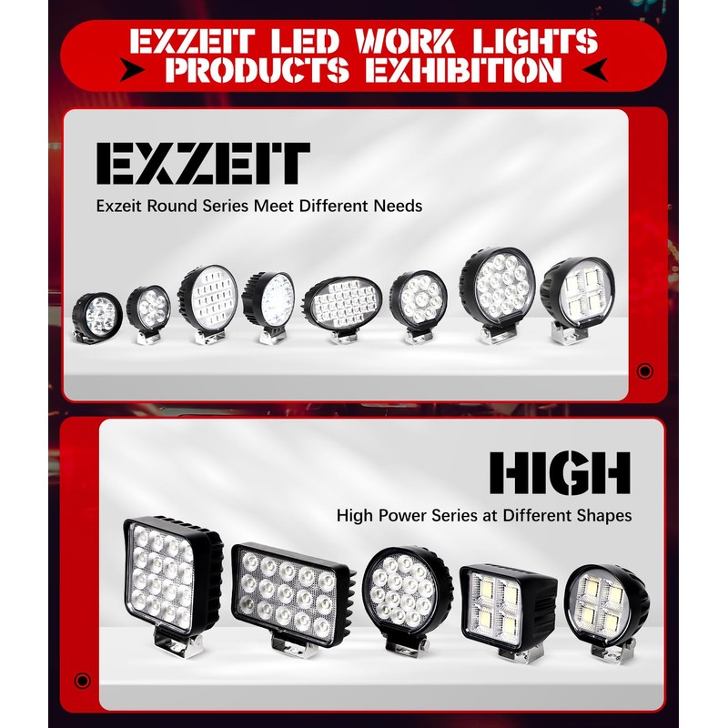 Exzeit 112W Led Light Pods, 4.5 Inch 150° Beam Flood