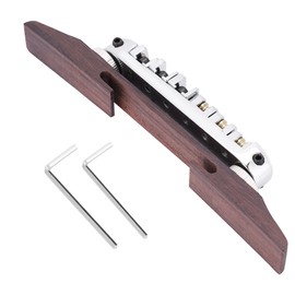 Rosewood Base Bridge with Roller for 6 String LP SG Jazz Guitar(Silver)