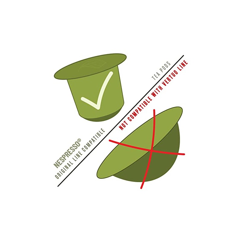 DECAF Green tea pods compatible with Nespresso OriginalLine, single-serve decaffeinated