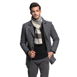 RIONA Men's Winter Cashmere Feel Australian Wool Soft Warm Knitted Scarf