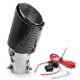 VEHSUN Muffler Cutter, LED Light Car, Downward, Carbon Style, Up/Downward, Adjustable, With Light, Exhaust Pipe, Luminous, Luminous, Carbon Tail Pipe Diameter, 1.4 - 2.5 inches (35 - 63 mm), Aluminum,