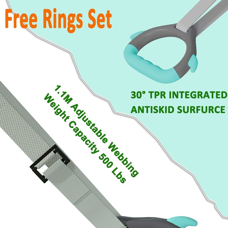 GLANT Gymnastics Bar for Kids with Rings Set, 7 Heights
