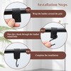 Pack of 12 S Hooks Black with Leather Loop, Clothes