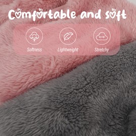 Viiotu 2 Pack Dog Jumpers, Warm Soft Dog Jumpers Medium Size,Coral Fleece Jumpers for Small Cat and Dog,Winter Dog Jacket with Harness 2.2-19.8lb Leash D-Ring (Grey+Pink, XXL)