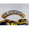 El Salvador Wooden Map Key Holder, Colgadero de llaves De