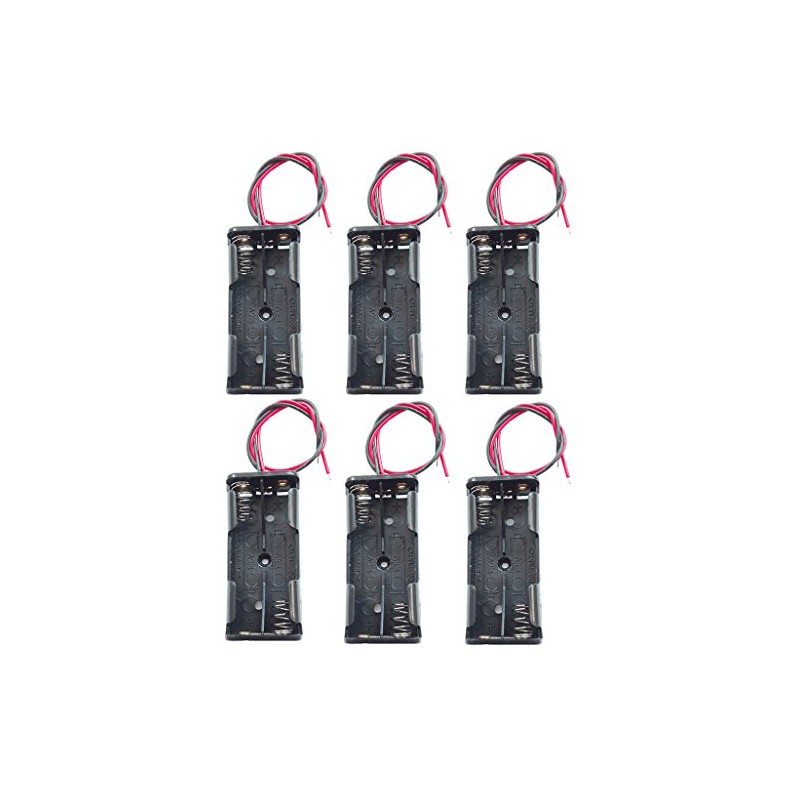 WAYLLSHINE 6PCS 2 x 1.5V AAA Battery Spring Clip Black