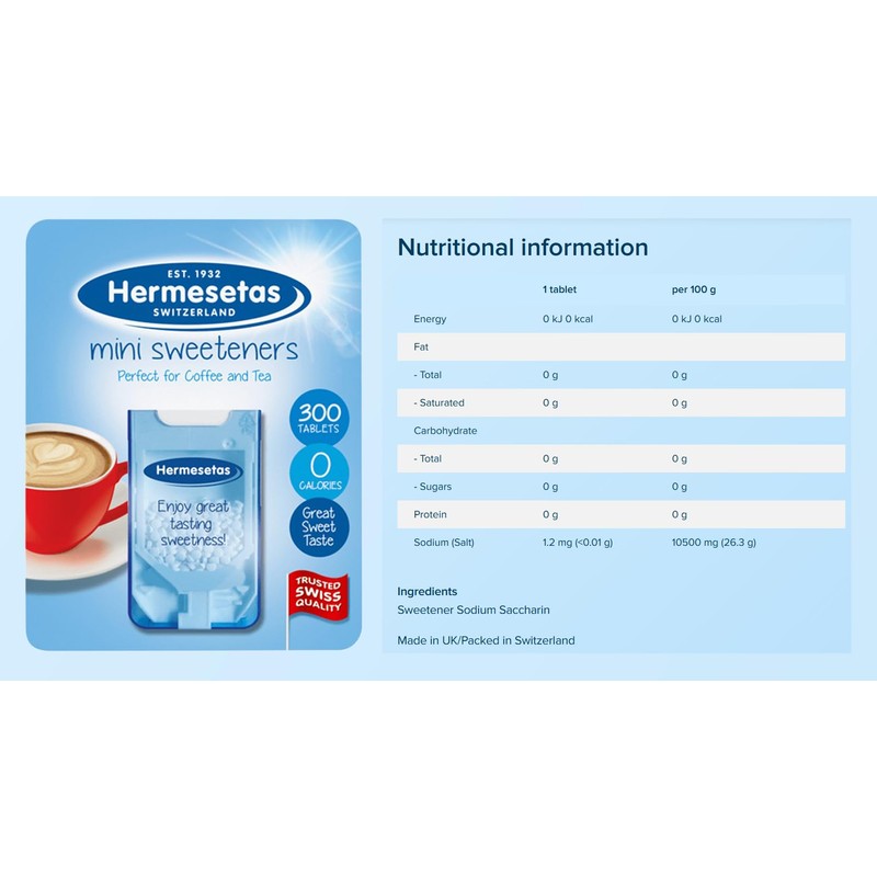 3x 300 Tablets Hermesetas Mini Sweeteners - Bundled by Smart