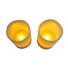 EcoGecko Set of 2 Magic Candles, Blow Them Out Like a Real Candle, or Shake Them to Turn on/Off, Battery Operated Candles, uses 2 AAA Batteries, 3” Dia x 4” Height