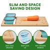 Happylivery Bamboo Cutting Board - Includes 2 Collapsible Containers -