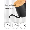 MERMOO YILAN Pour Over Coffee Kettle 12oz, Gooseneck, Wooden Lid,