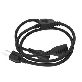 Cablelera Power Cord Extension & Splitter, NEMA 5-15P to NEMA 5-15R x 2, 16 AWG, 13A, 125V (ZADA33PQ-36)