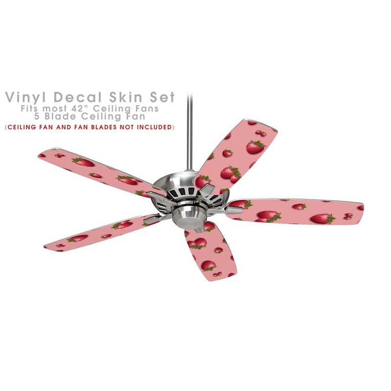 Strawberries on Pink - Ceiling Fan Skin Kit fits most