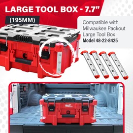 Alpha Engineered Threaded Replacement Packout Rails 7.7” (195mm) Compatible with Milwaukee Packout Tool Box 48-22-8425 Includes End Caps - Heavy Duty Aluminum Rails - Fits Packout Accessories – Silver