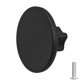 Decoranddecor Vesta - 40mm Round Kitchen Cabinet Furniture Knob Zinc Alloy (1 Pack, Matt Black)