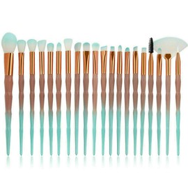 OZ STOCK 20PCS Eye Make up Brushes Diamond Unicorn Eyeshadow Eyebrow Blending Brush Set (20PCS Green Brown)
