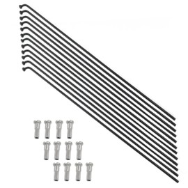 Meuey Lyot 160 mm /6.3 inches Stainless Steel Spokes Bike Spokes Bicycle Spokes 14G Spoke Black Mountain/Road Bikes with 14mm Nipples 12PCS