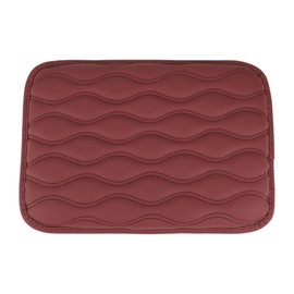 A ABSOPRO Car Center Console Cover Universal Car Armrest Storage Box 11.81"x8.27"x0.79" Red PU Leather