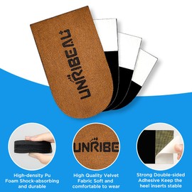 Unribeau 4 Layers Adjustable Heel Lifts Inserts, Shoe Lifts for Achilles Tendonitis, Leg Length Discrepancies and Heel Pain, 1 Inch Height Increase Insoles for Men & Women (Brown, Large, 1 Pair)