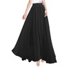 v28 Women Full/Ankle Length Elastic Pleated Retro Maxi Chiffon Long