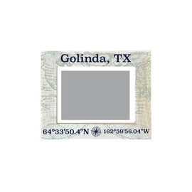 R and R Imports Golinda Texas Souvenir Wooden Photo Frame Compass Coordinates Design Matted to 4 x 6