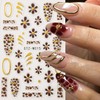 Fall Nail Art Stickers Decals Leopard Nail Decals 4PCS 3D
