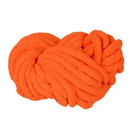 Vaveren Chunky Chenille Yarn Super Bulky Yarn Plush Yarn Thick Yarn Acrylic for DIY Crafts Crocheting Hand Knitting Hat Blanket, Orange