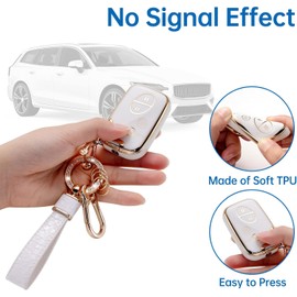 Muzizyq for Lexus Key Fob Cover with Keychain Lanyard, Key Case Protection Fit for Lexus ES350 GS300 GS430 GS450h GS460 is F IS250 IS350 LS460 LX570 RX350 Smart Key Protector Holder, Blue